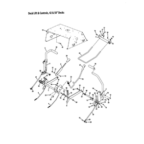 42"/50" Deck Lift/Control Diagram and Parts List for RZTSERIES  Cub Cadet Lawn Tractor